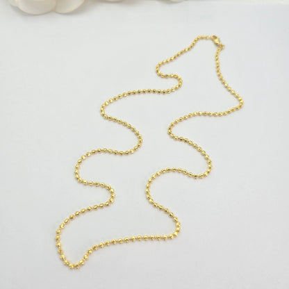 Solid 14k Gold 2.5MM Moon Cut Chain - Unisex - 20 to 24" - Perfect For Everyday