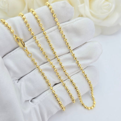 Solid 14k Gold 2.5MM Moon Cut Chain - Unisex - 20 to 24" - Perfect For Everyday