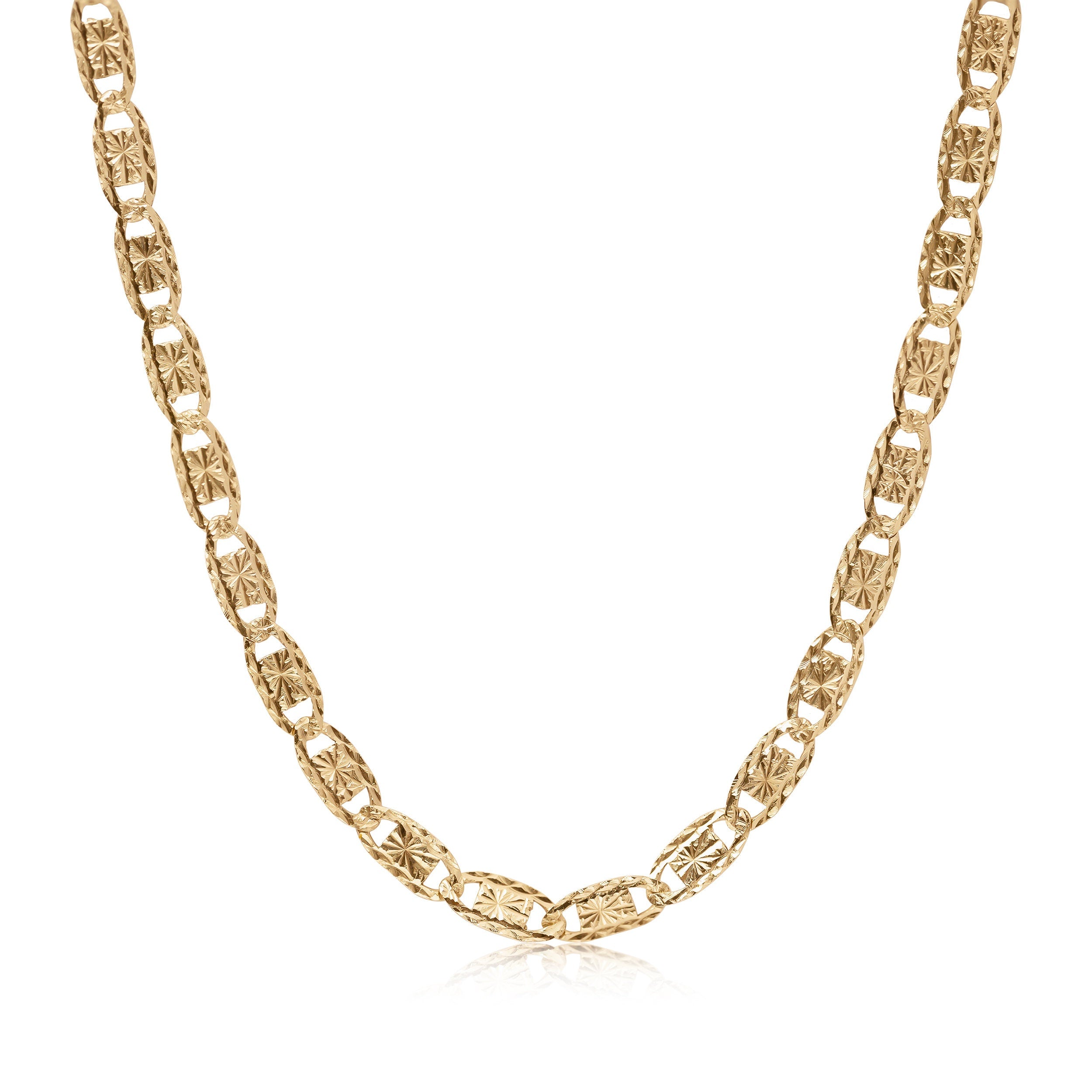 Solid 14k Gold hot Yellow Gold Valentino chain - 16 Inches