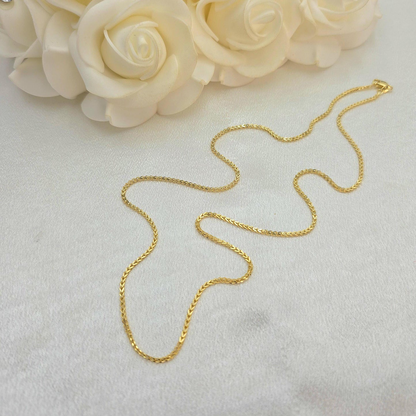 1.7mm 14k Gold Square Franco Chain Necklace - Genuine Gold, Available in 16-24 Inches, Unisex Gold Jewelry