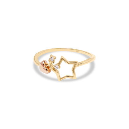 Solid 14k Gold Star Ring - Modern and Unique