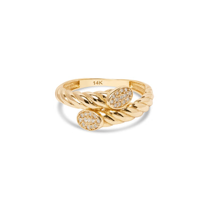 Solid 14k Gold Double Twisted Ring - Fine Jewelry - Real 14k Gold