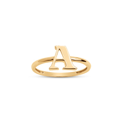 Solid 14k Gold Bold Initial Rings - Polished Initials - Genuine Gold - Everlasting & Meaningful - Perfect Gift