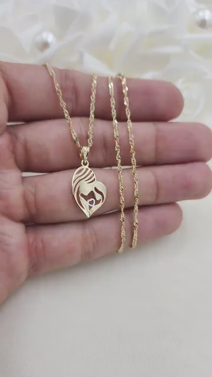 Solid 14k Mother and Baby Pendant - Perfect Gift - Unique and Adorable - Fine Jewelry