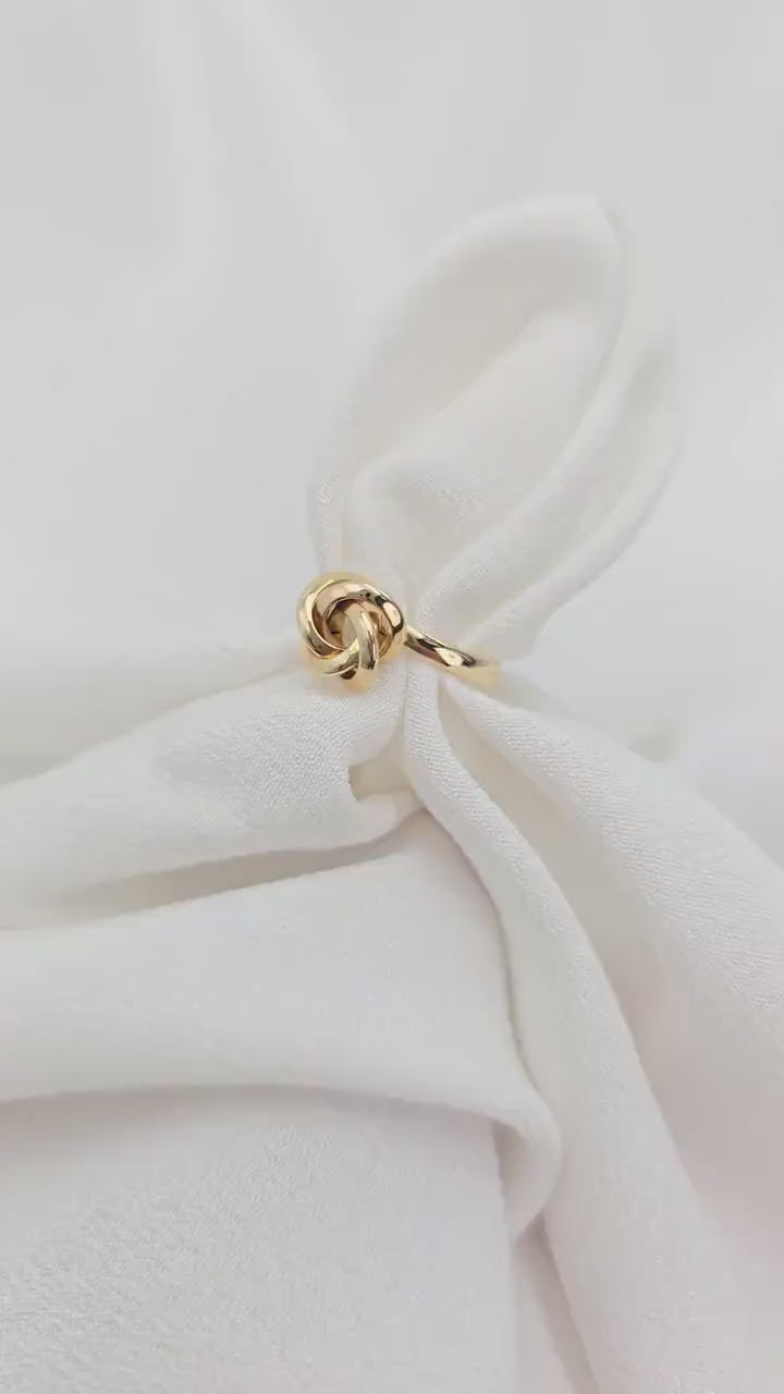 Beautiful Solid 14k Gold knot Ring - Big Knot Ring - Fine Jewelry