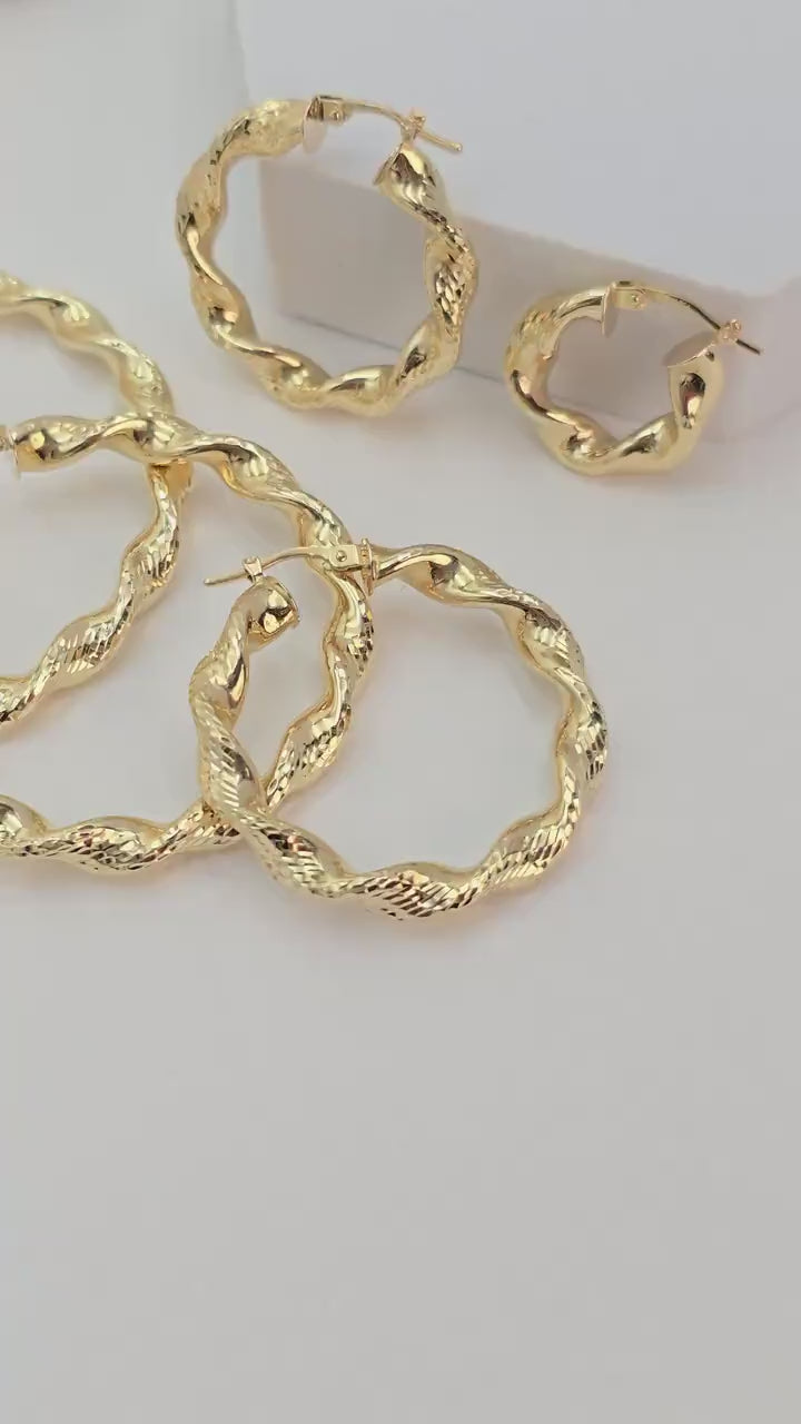 4.8MM Thick 14k Twisted Hoop Earrings - Shiny & Lightweight Thick Hoops - Perfect For Her