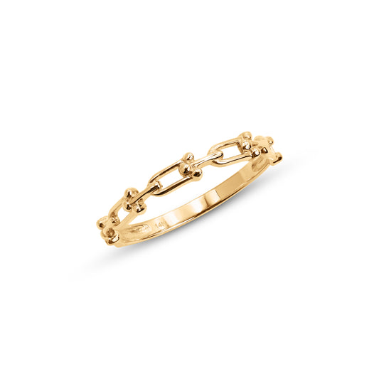 Dainty 14k Gold U link Ring - Stackable - For Her - Minimalist Jewelry